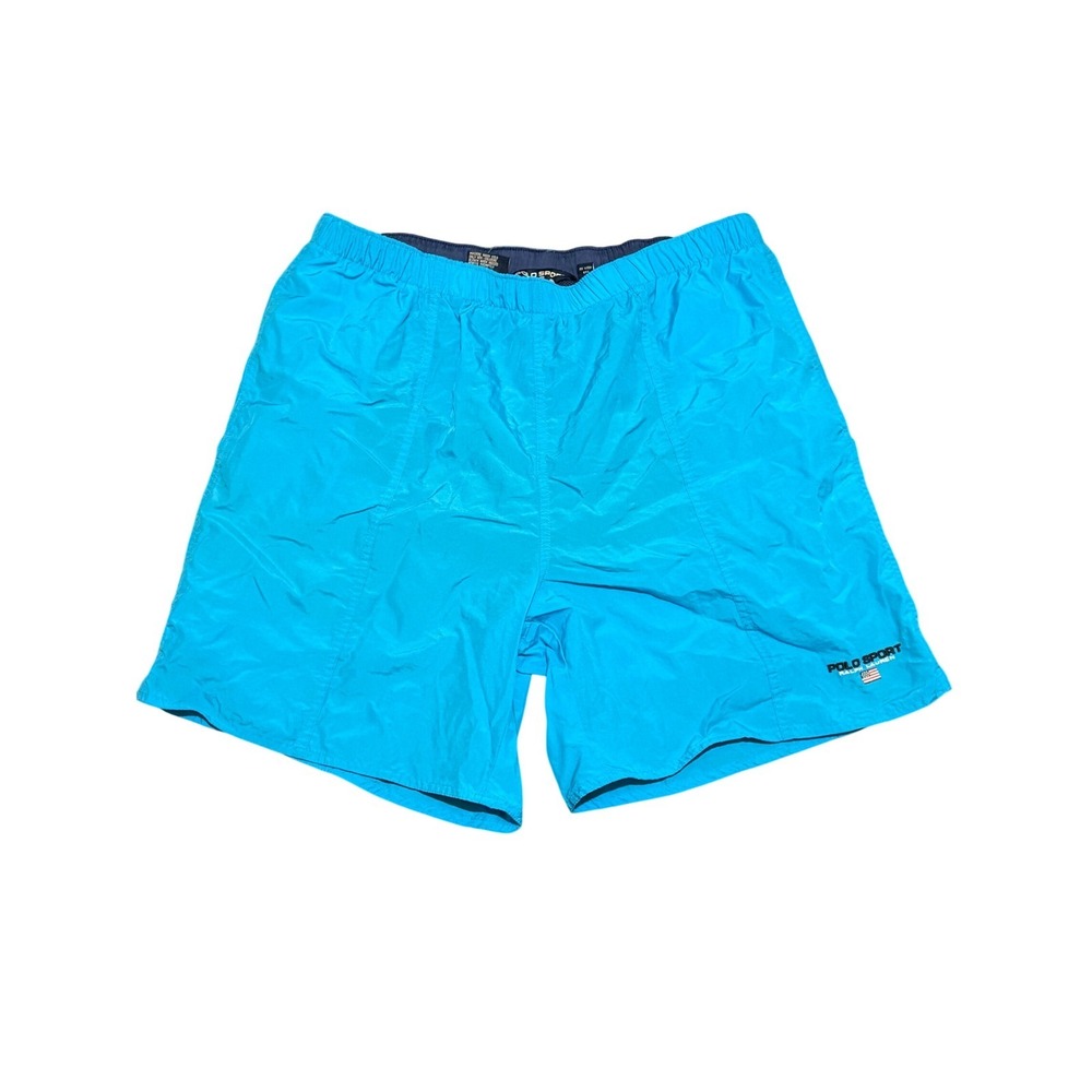 Polo Sport Ralph Lauren Mens XL Turquoise Blue Nylon Swim Trunks Board Shorts
